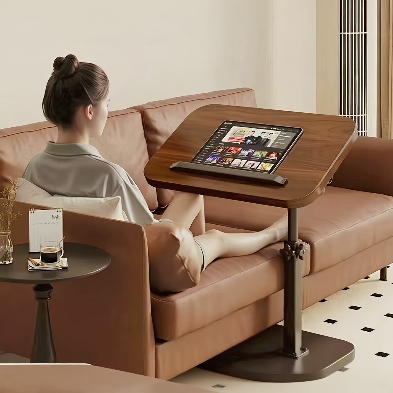 Outdoor Furniture Wood - Bureau pivotant pour ordinateur portable en