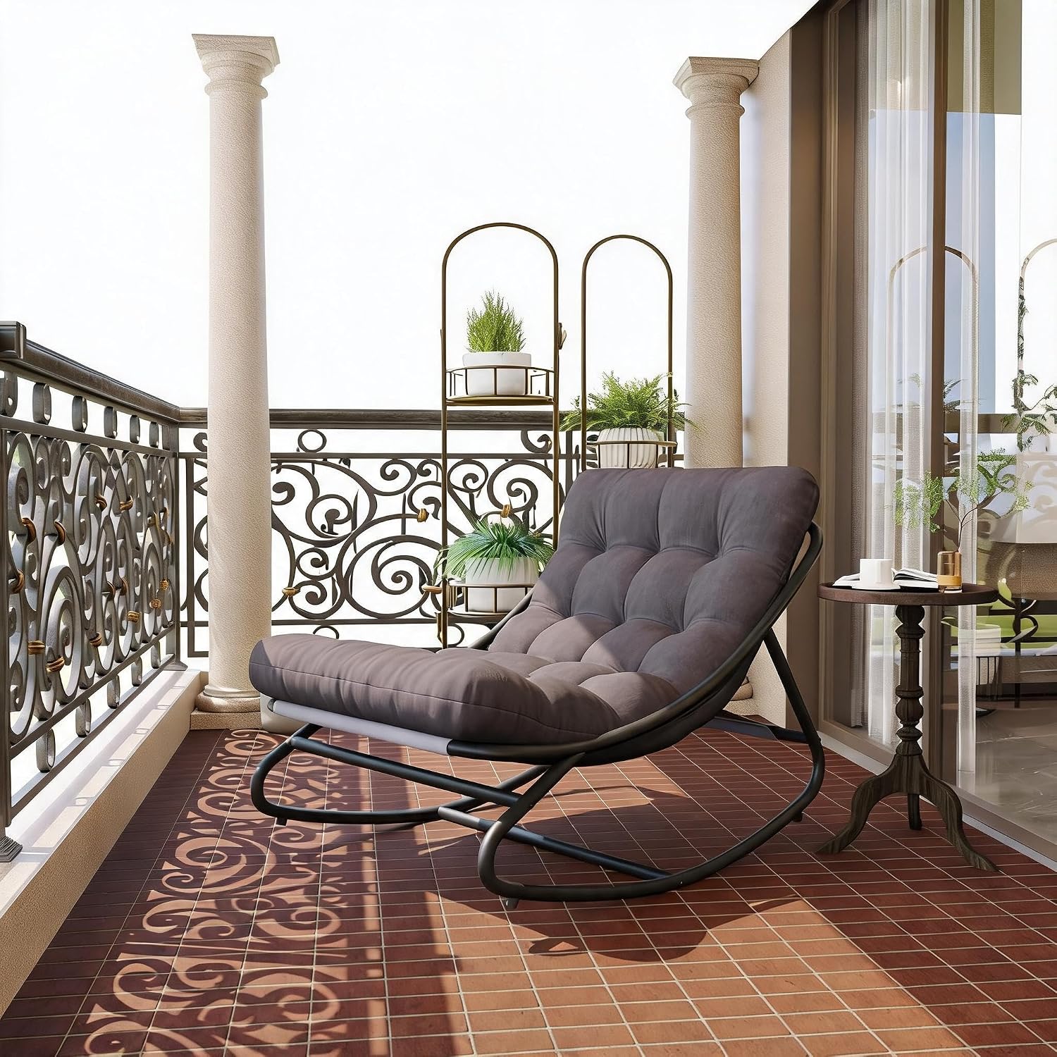 Fauteuil à bascule de jardin d - Outdoor Furniture Metal Chairs avis et prix