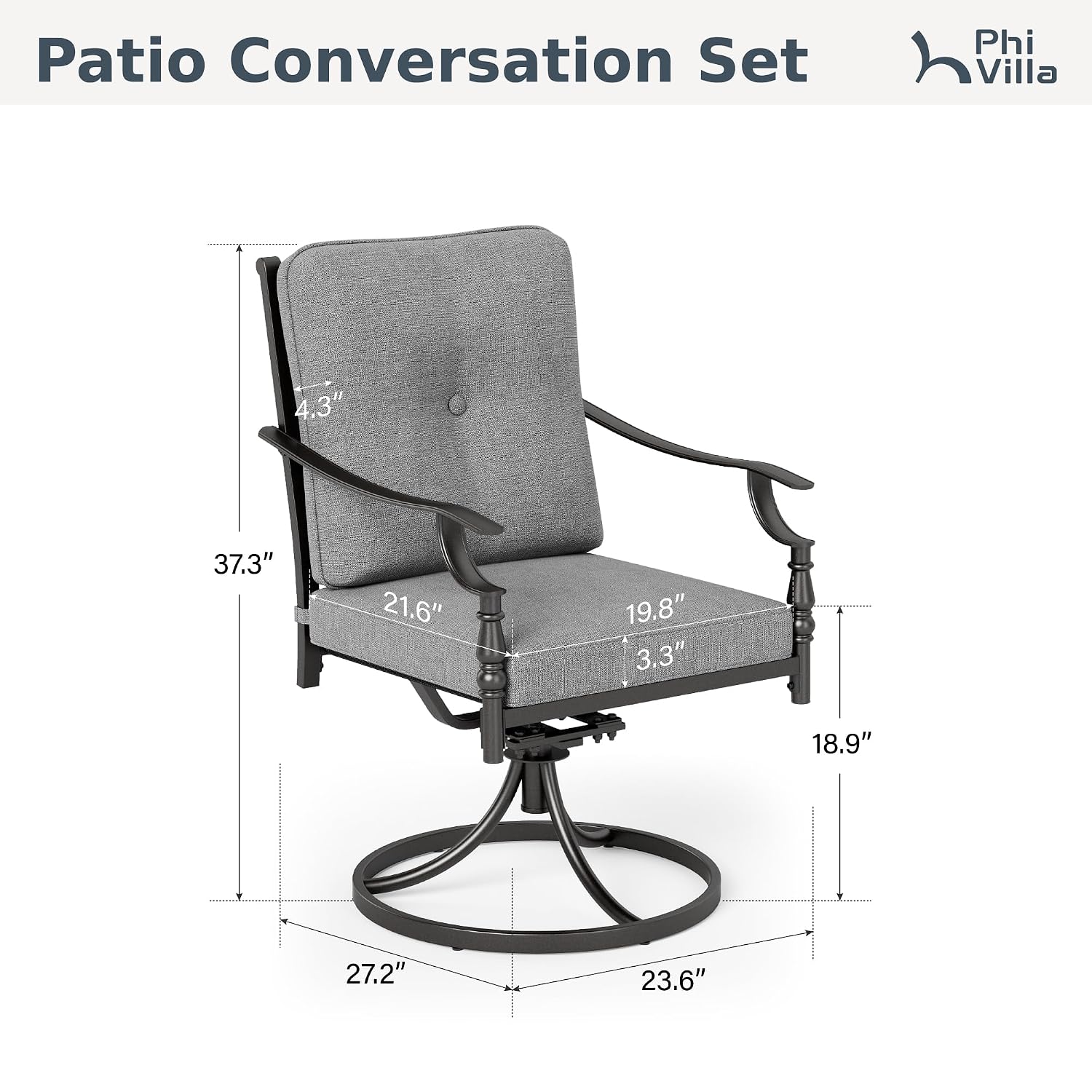 Chaises de patio pivotantes 2  - Outdoor Furniture Metal Chairs avis et prix