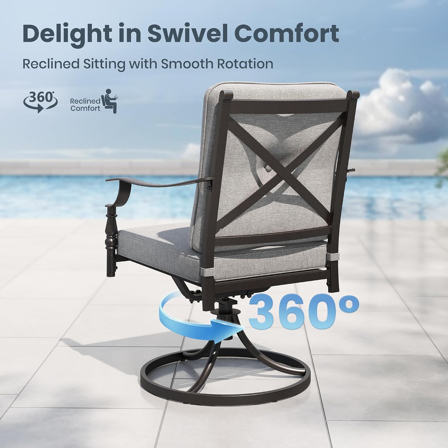 Chaises de patio pivotantes 2  - Outdoor Furniture Metal Chairs avis et prix