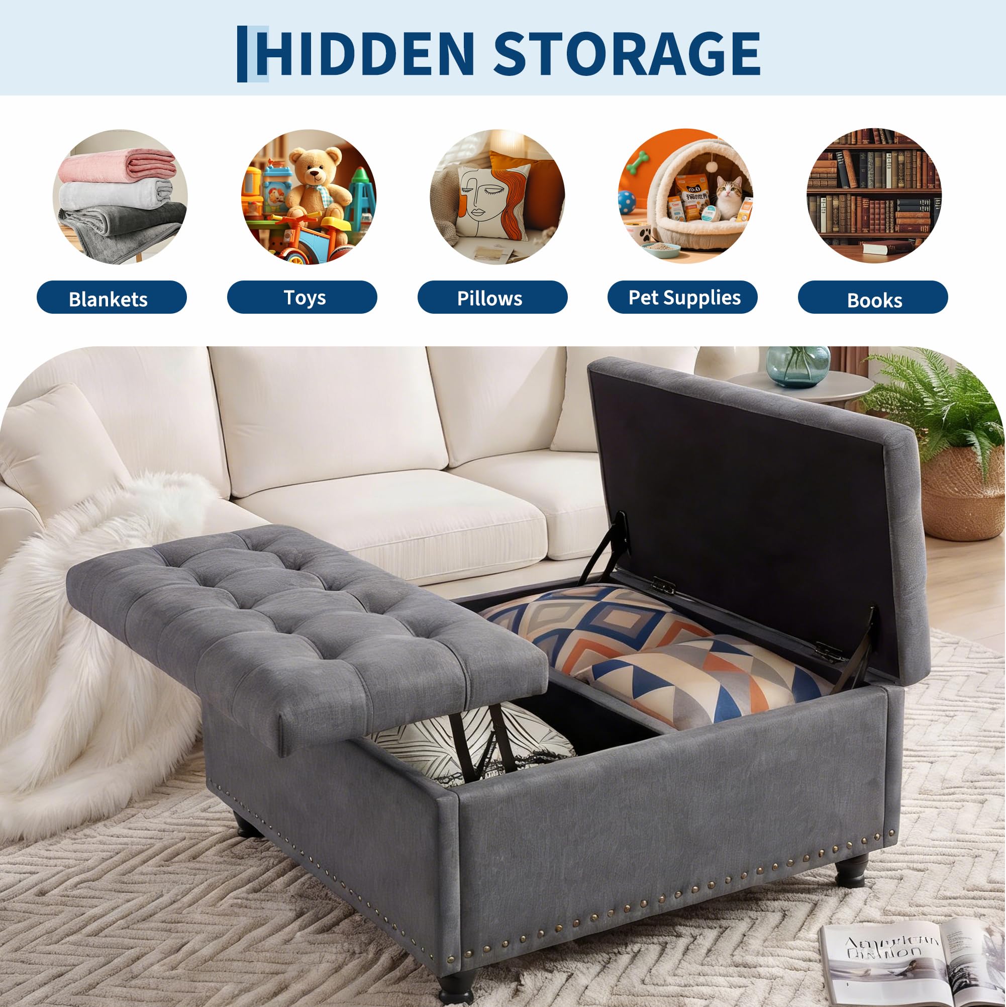 Pouf de rangement carré releva - Outdoor Furniture Wood avis et prix