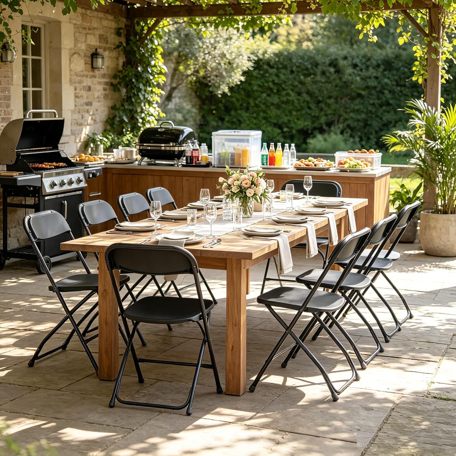 Chaise pliante noire, structur - Outdoor Furniture Metal Chairs avis et prix